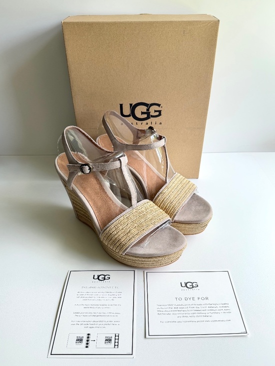 UGG Shoes - Ugg Australia Women's Fitchie Leather T-Strap Wedge Sandals